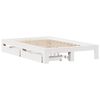 vidaXL Cadre de lit sans matelas blanc 135x190 cm bois de pin massif