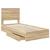 vidaXL Lit de Rangement Ch&ecirc;ne Sonoma 90 x 200 cm Bois d'ing&eacute;nierie