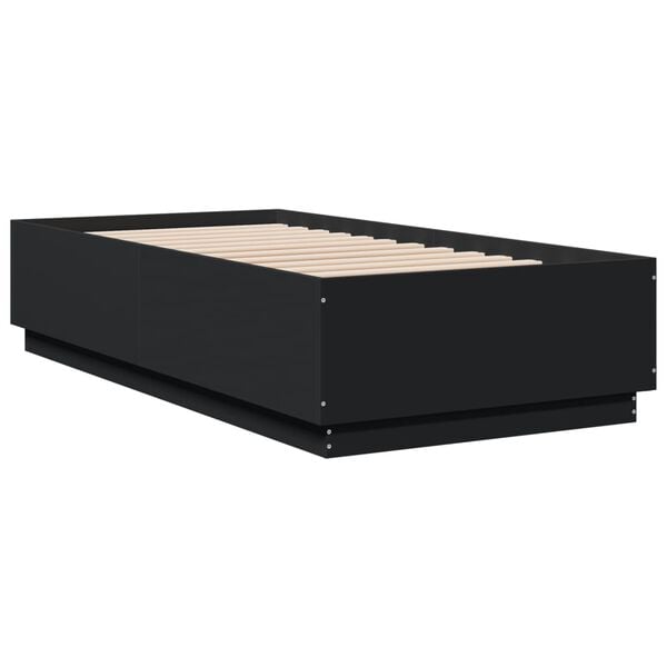 vidaXL Cadre de lit sans matelas noir 75x190 cm