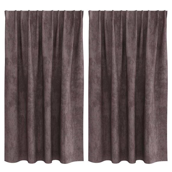 vidaXL Rideaux en velours 2 pcs Marron 140 x 140 cm Velours