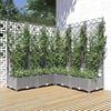 vidaXL Jardini&egrave;re avec treillis Gris clair 120x120x121,5 cm PP