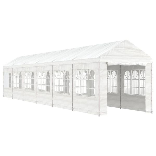 vidaXL Belv&eacute;d&egrave;re avec toit blanc 13,38x2,28x2,69 m poly&eacute;thyl&egrave;ne