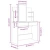 vidaXL Coiffeuse avec miroir Sonoma gris 96x40x142 cm