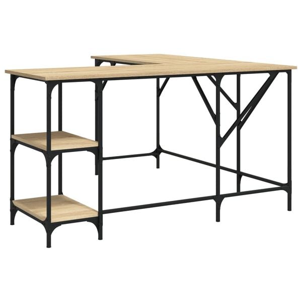 vidaXL Bureau ch&ecirc;ne sonoma 139x139x75 cm bois d'ing&eacute;nierie