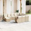 vidaXL Salon de jardin 11 pcs avec coussins beige r&eacute;sine tress&eacute;e