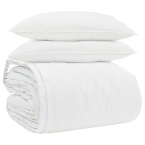 vidaXL Ensemble de Duvet avec oreiller 3 pcs Blanc Plume de canard