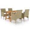 vidaXL Ensemble &agrave; manger de jardin 5 pcs Beige