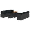 vidaXL Ensemble de canap&eacute; de jardin 11 pc Noir polyrotin