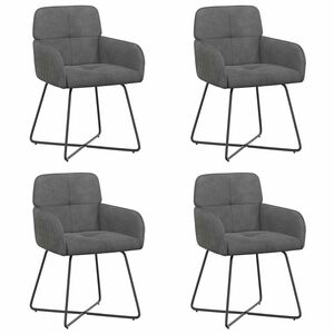 vidaXL Chaises de salle &agrave; manger 4 pc Velours Gris fonc&eacute;