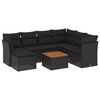 vidaXL Salon de jardin 8 pcs avec coussins noir r&eacute;sine tress&eacute;e