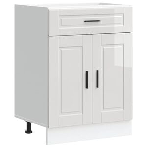 vidaXL Armoire de cuisine Porto blanc brillant bois ing&eacute;nierie