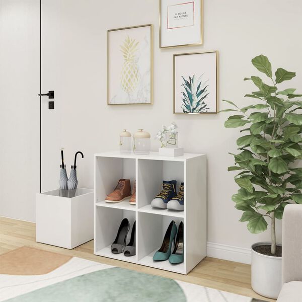 vidaXL Armoire à chaussures d'entrée blanc bois d'ingénierie