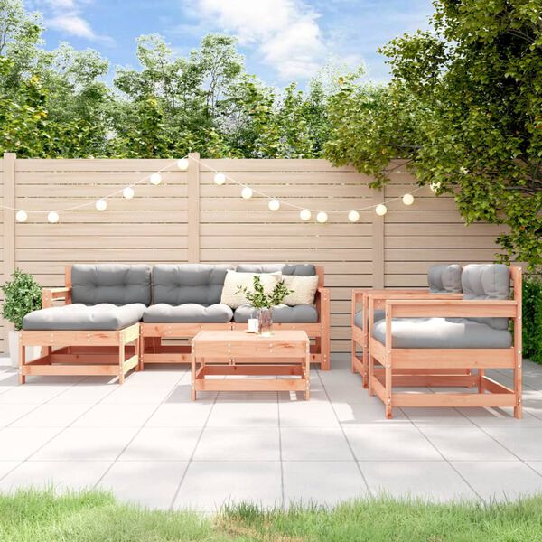 vidaXL Salon de jardin 7 pcs bois massif douglas