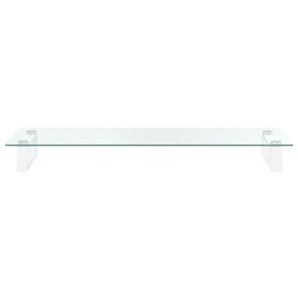 vidaXL Support de moniteur blanc 80x35x8 cm verre tremp&eacute; et m&eacute;tal