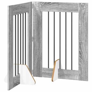vidaXL Porte de chien pliable avec supports 2 pcs Sonoma gris 120,5 cm