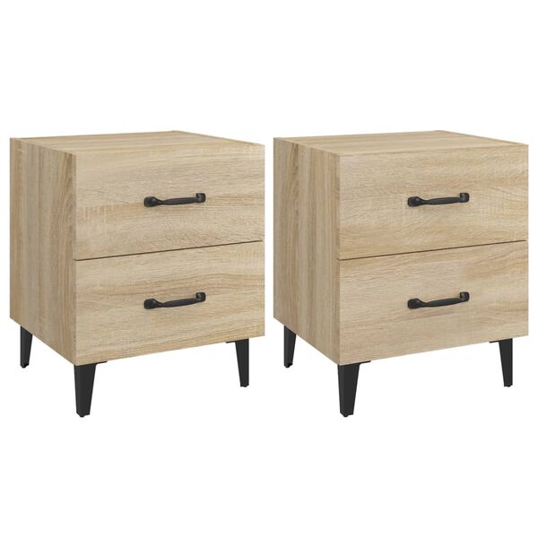 vidaXL Tables de chevet 2 pcs Chêne sonoma 40x35x47,5 cm