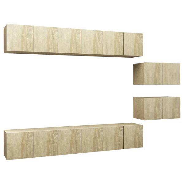 vidaXL Meubles TV 8 pcs Ch&ecirc;ne sonoma Bois d'ing&eacute;nierie