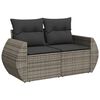 vidaXL Salon de jardin 8 pcs avec coussins gris r&eacute;sine tress&eacute;e