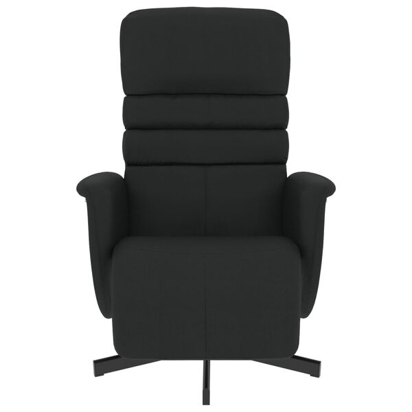 vidaXL Fauteuil inclinable avec repose-pieds noir similicuir