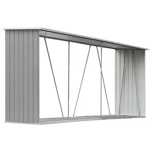 vidaXL Abri de stockage de bois Acier galvanis&eacute; 330x84x152 cm Gris