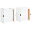 vidaXL Armoires murales 2 pcs blanc bois d'ing&eacute;nierie