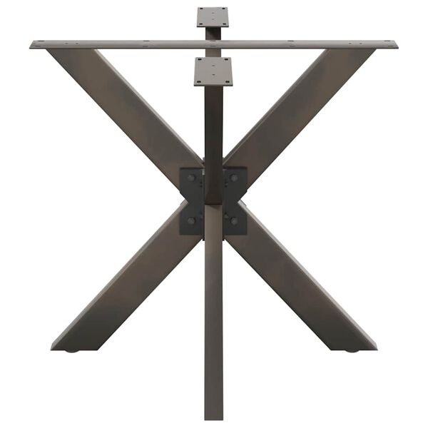 vidaXL Pied de table &agrave; manger en forme d'araign&eacute;e noir 85 x 85 x (72-73) cm en acier