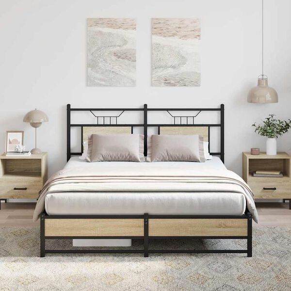 vidaXL Cadre de lit sans matelas ch&ecirc;ne sonoma 150x200 cm