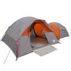 vidaXL Tente de camping 5 personnes gris et orange imperméable
