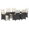 vidaXL Ensemble de salle &agrave; manger pour jardin 7 pc Noir polyrotin