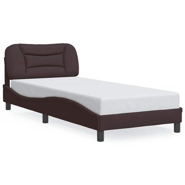 vidaXL Cadre de lit sans matelas Hvar marron fonc&eacute; 80x200 cm tissu