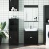 vidaXL Meubles de salle de bain 3 pcs BERG noir bois de pin massif