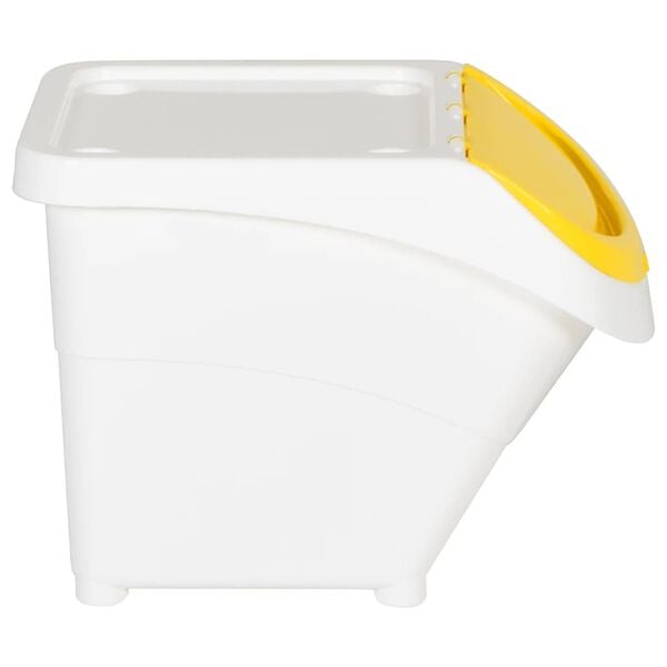 vidaXL Poubelles empilables avec couvercles 3 pcs blanc PP 78 L