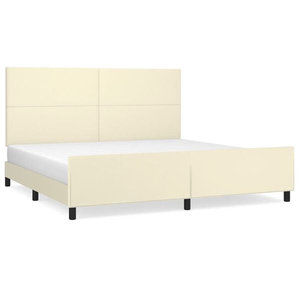 vidaXL Cadre de lit sans matelas cr&egrave;me 200x200 cm similicuir