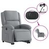 vidaXL Fauteuil inclinable électrique gris clair tissu