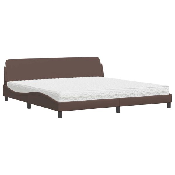 vidaXL Lit avec matelas Dover marron 200x200 cm similicuir