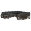 vidaXL Ensemble de canap&eacute; de jardin 12 pc Gris polyrotin