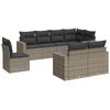 vidaXL Salon de jardin 8 pcs avec coussins gris r&eacute;sine tress&eacute;e