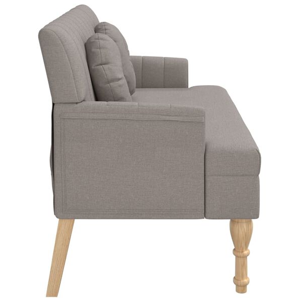 vidaXL Banc avec coussins taupe 113x64,5x75,5 cm tissu