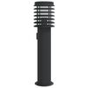 vidaXL Lampadaire d'ext&eacute;rieur avec sortie noir 60 cm acier inoxydable