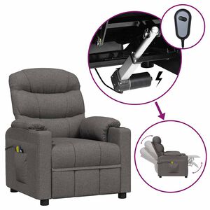vidaXL Fauteuil &eacute;lectrique de massage Gris fonc&eacute; Tissu
