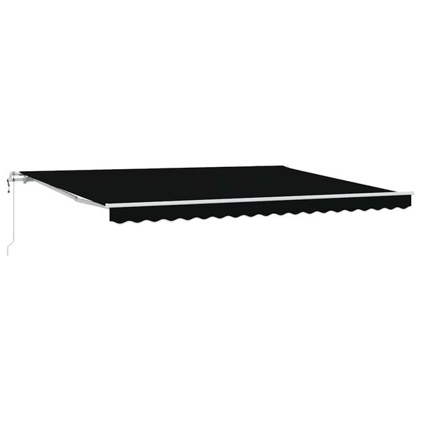 vidaXL Auvent Rétractable Noir 450 × 350 cm Tissu et acier