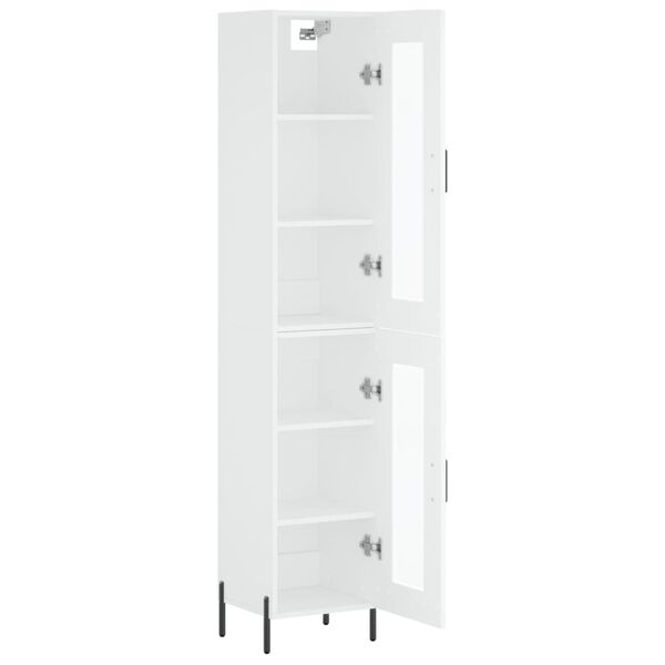 vidaXL Buffet haut Blanc 34,5x34x180 cm Bois d'ing&eacute;nierie