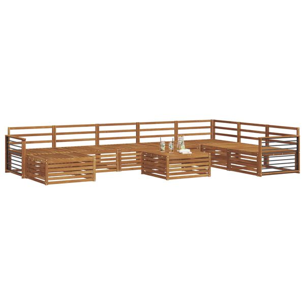 vidaXL Ensembles de canap&eacute;s 9 pcs Naturel Bois d'Acacia Massif