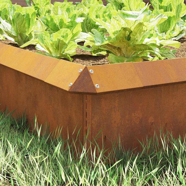 vidaXL Cl&ocirc;ture &agrave; escargots Rouill&eacute; 13,5 x 13,5 x 25 cm