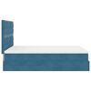 vidaXL Cadre de lit ottoman avec matelas bleu fonc&eacute; 140x200 cm velours