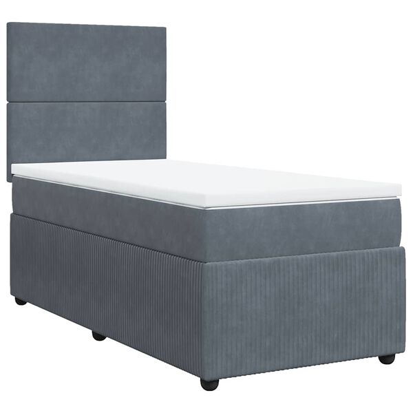 vidaXL Sommier à lattes de lit et matelas Gris foncé 80x200 cm Velours