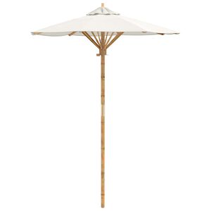 vidaXL Parasol de jardin &Oslash; 150 x 210 cm Bambou Rond Cr&egrave;me blanc