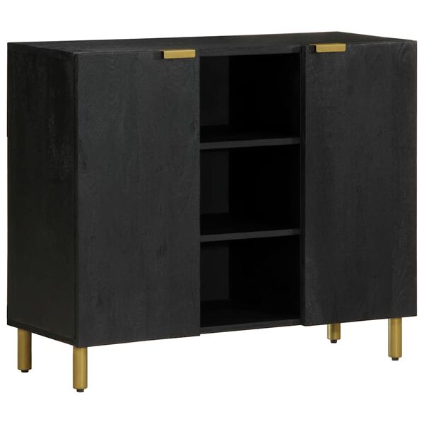 vidaXL Buffet noir 90x33x75 cm bois d'ing&eacute;nierie