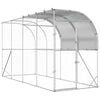 vidaXL Poulailler contre le mur Argent&eacute; 400 x 100 x 215 cm