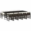 vidaXL Ensemble &agrave; manger de jardin et coussins 11 pcs marron rotin